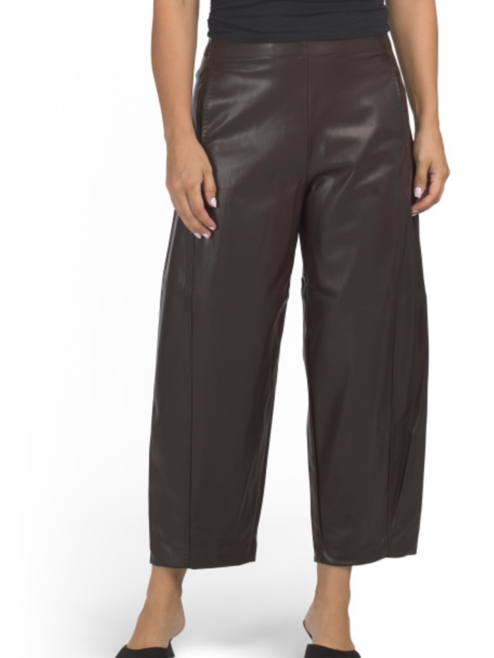Max studio Barrel Faux Leather Pants - Brown